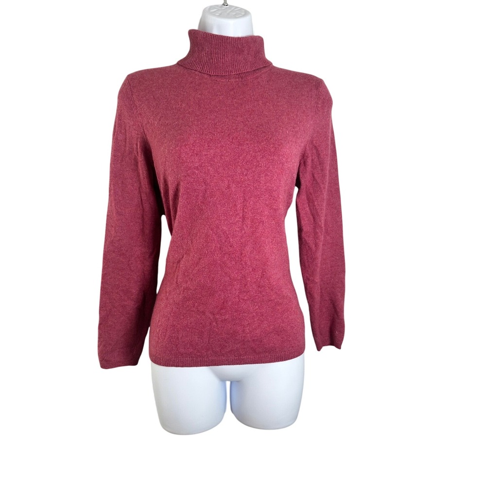 Charter Club Womens 100% Cashmere 2-Ply Turtleneck Sweater Pink Size Medium
